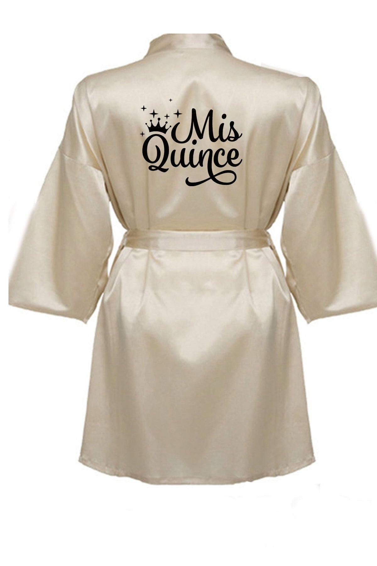 Beige Robe With Black Solid Logo