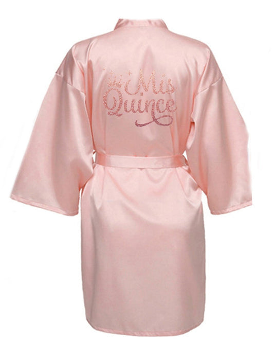 Blush Quince Robe With Rose Glitter Logo