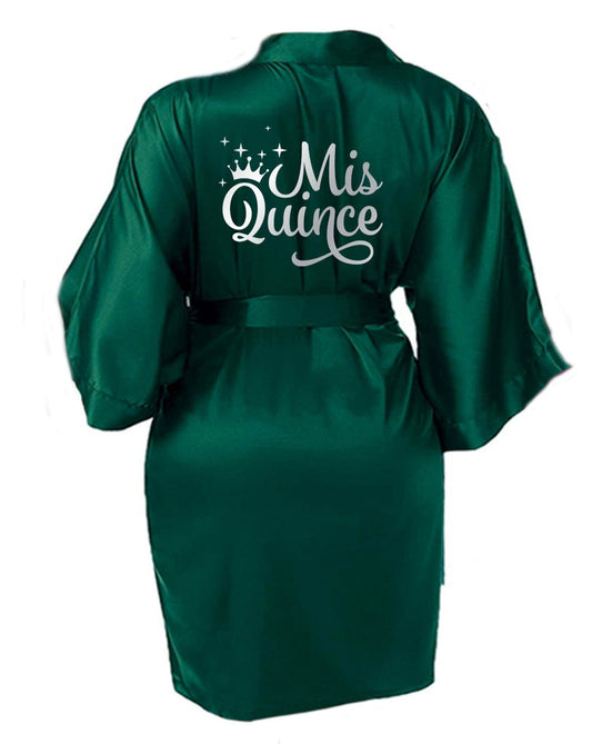 Emerald Quince Robe With Silver Mirror Logo