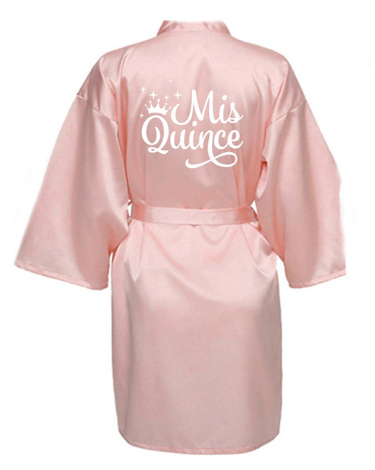 Blush Quince Robe With White Solid Logo