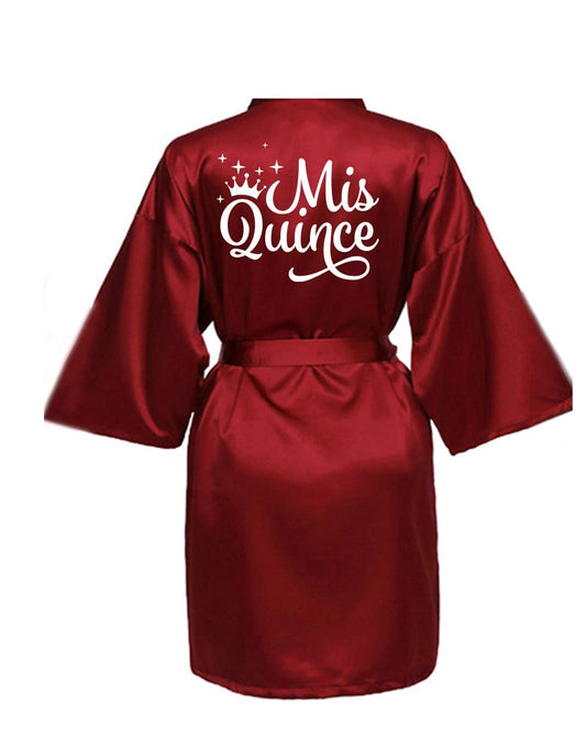 Burgundy Quince Robe with White Solid logo